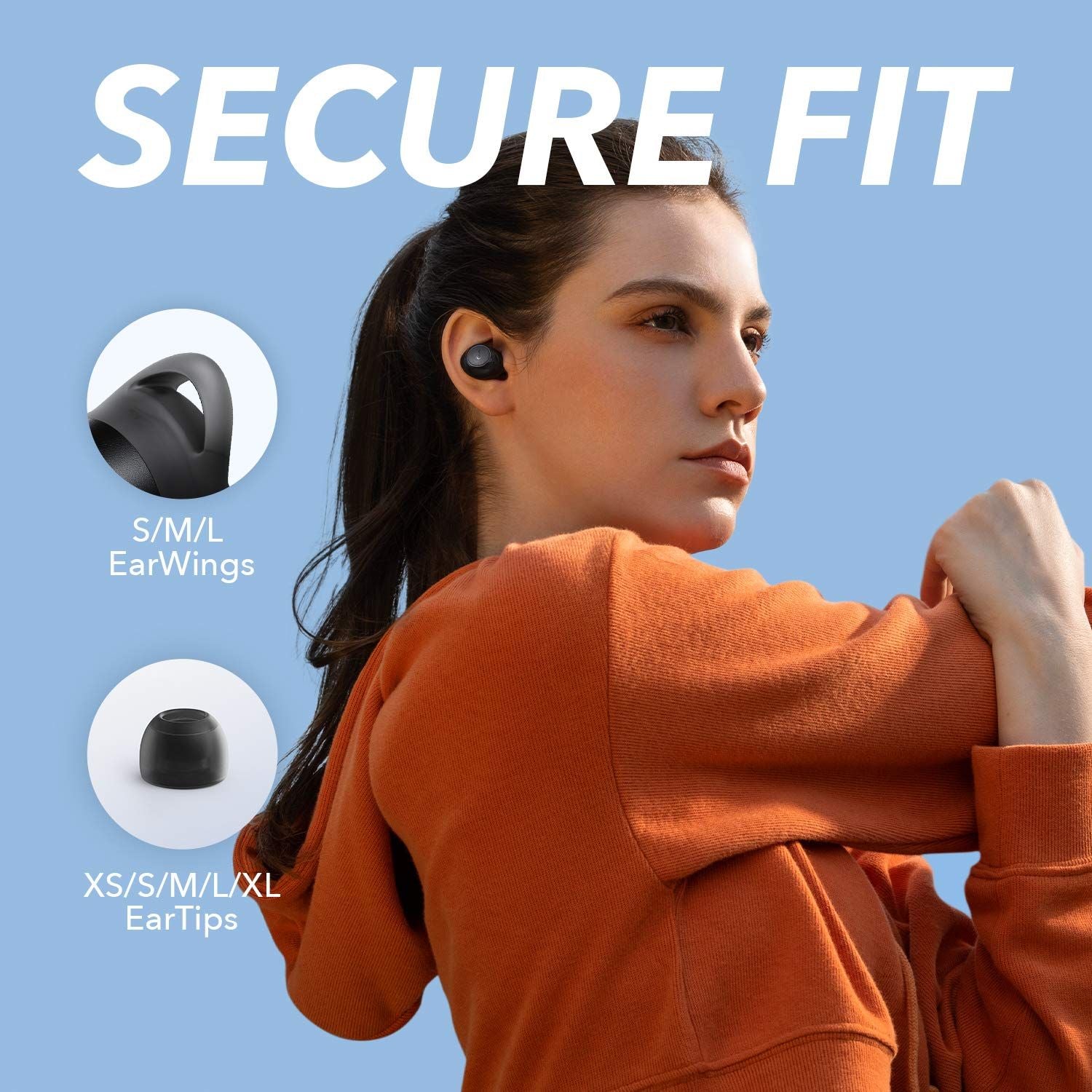 Soundcore by Anker Life A1 True Wireless Earbuds, Powerful Custom Sound, 35h Playtime, Wireless Charging, USB C Fast Charging, IPX7 Waterproof, Button Control, Bluetooth Earbuds, Commute, Sports - NLMAX