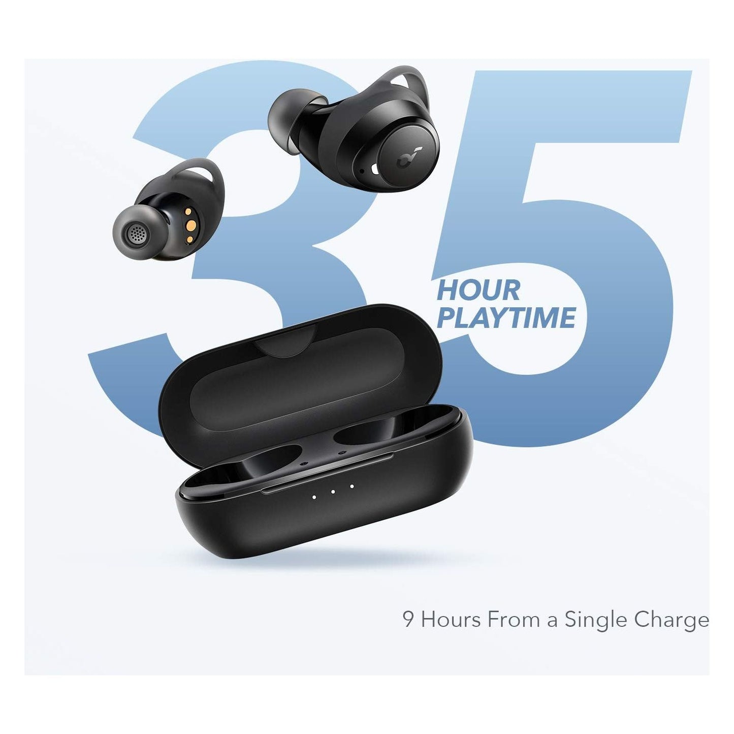 Soundcore by Anker Life A1 True Wireless Earbuds, Powerful Custom Sound, 35h Playtime, Wireless Charging, USB C Fast Charging, IPX7 Waterproof, Button Control, Bluetooth Earbuds, Commute, Sports - NLMAX