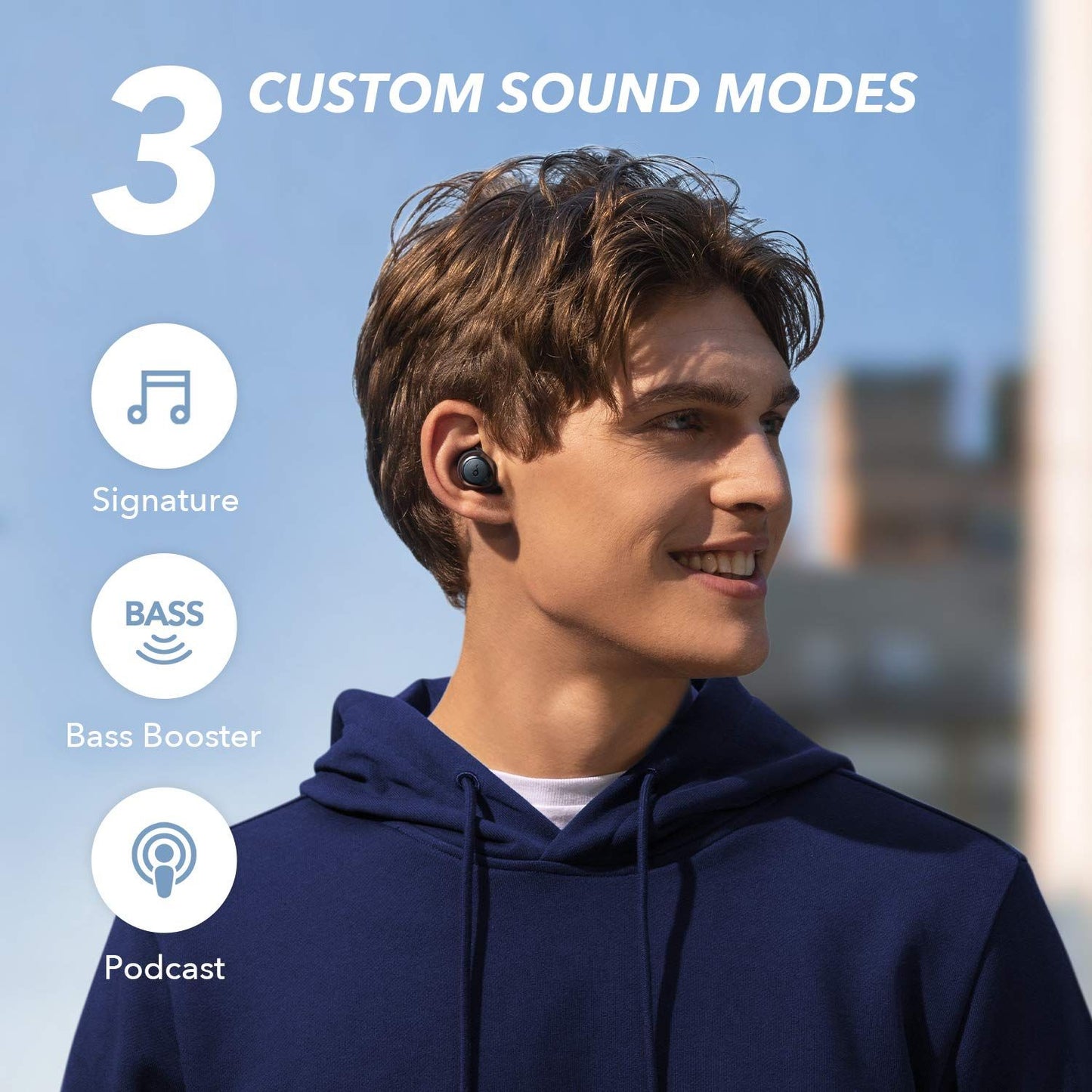 Soundcore by Anker Life A1 True Wireless Earbuds, Powerful Custom Sound, 35h Playtime, Wireless Charging, USB C Fast Charging, IPX7 Waterproof, Button Control, Bluetooth Earbuds, Commute, Sports - NLMAX