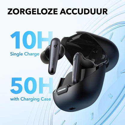 soundcore van Anker Liberty 4 NC draadloze oordopjes bluetooth met 98,5% ruisonderdrukking, adaptieve ruisonderdrukking voor oren en omgeving, Hi-Res-geluid, 50u-accu, draadloos opladen, Bluetooth 5.3 - NLMAX