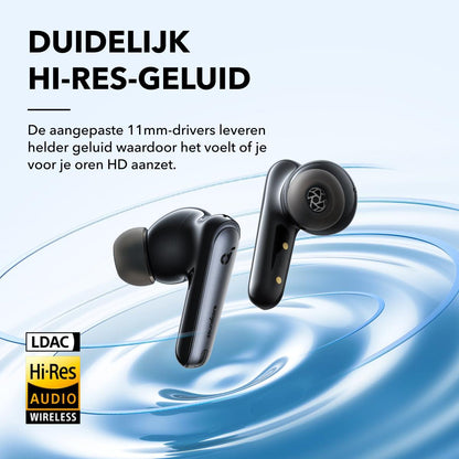 soundcore van Anker Liberty 4 NC draadloze oordopjes bluetooth met 98,5% ruisonderdrukking, adaptieve ruisonderdrukking voor oren en omgeving, Hi-Res-geluid, 50u-accu, draadloos opladen, Bluetooth 5.3 - NLMAX