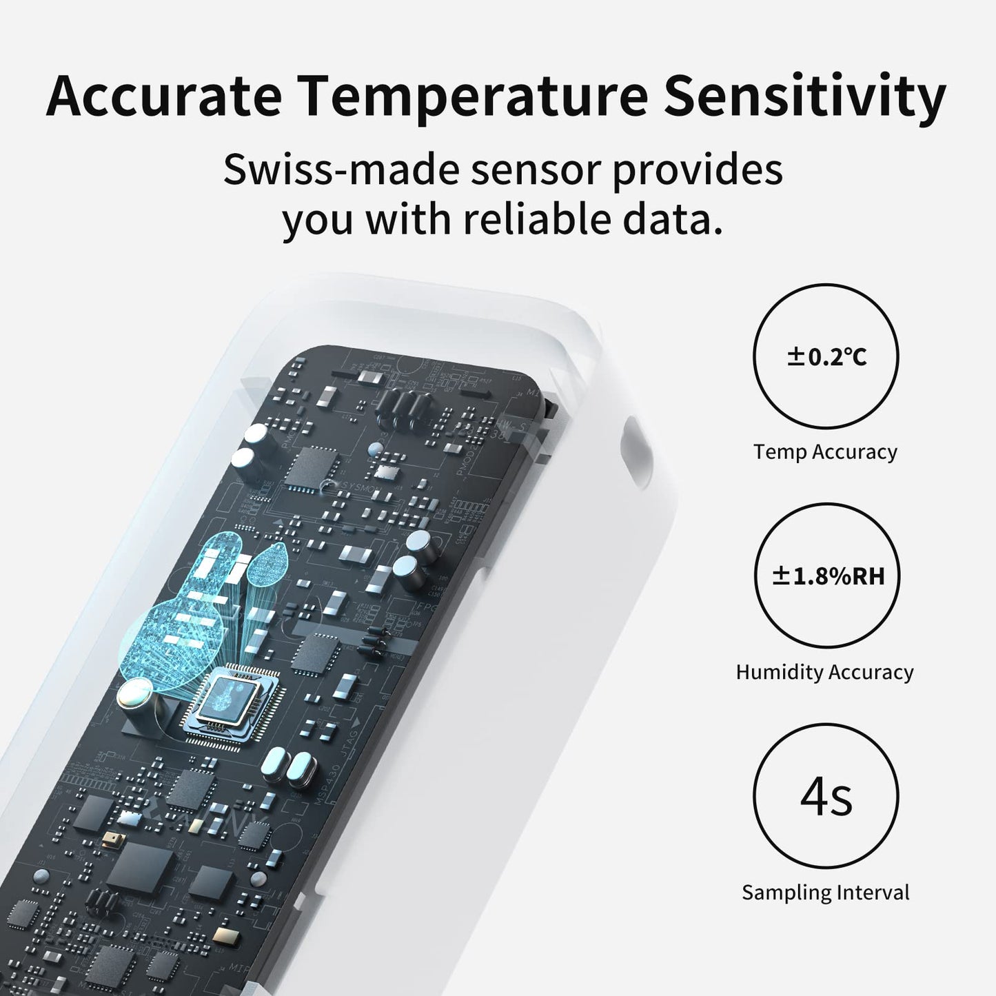 SwitchBot IP65 Buiten Binnen Thermometer Hygrometer, 120m Bluetooth Bereik, Koelkast Thermometer, Dauwpunt/VPD/Absolute Vochtigheid Sensor, Gratis Data Opslag Export, 2 Jaar Levensduur Batterij - NLMAX