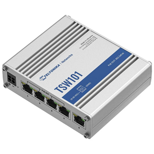Teltonika TSW101 Gigabit Ethernet (10/100/1000) Connexion Ethernet, supportant l'alimentation via ce port (PoE) Métalli - NLMAX