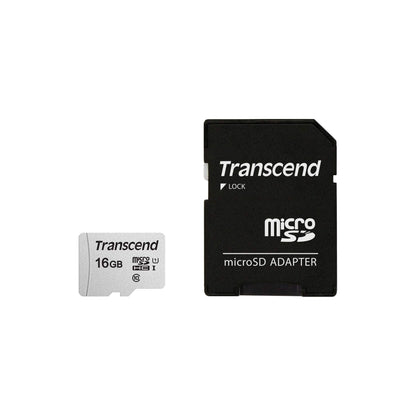 Transcend Ts16Gusd300S-A Microsdhc Geheugenkaart Met Adapter, I, C10, U1, Grijs, 16GB - NLMAX