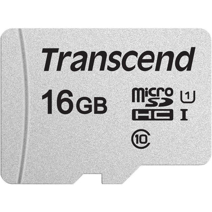 Transcend Ts16Gusd300S-A Microsdhc Geheugenkaart Met Adapter, I, C10, U1, Grijs, 16GB - NLMAX