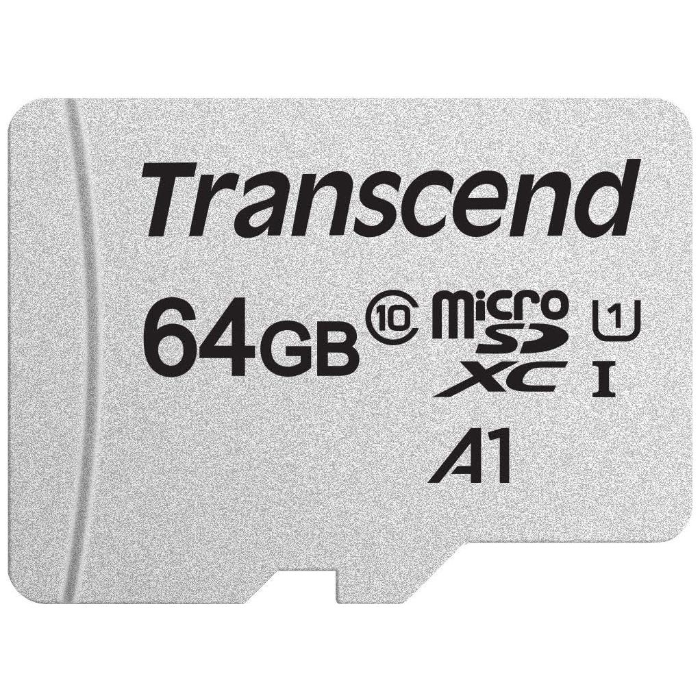 Transcend TS64GUSD300S 64GB | microSDXC I, C10, U1, A1 microSD geheugenkaart - 95/25 MB/s - NLMAX