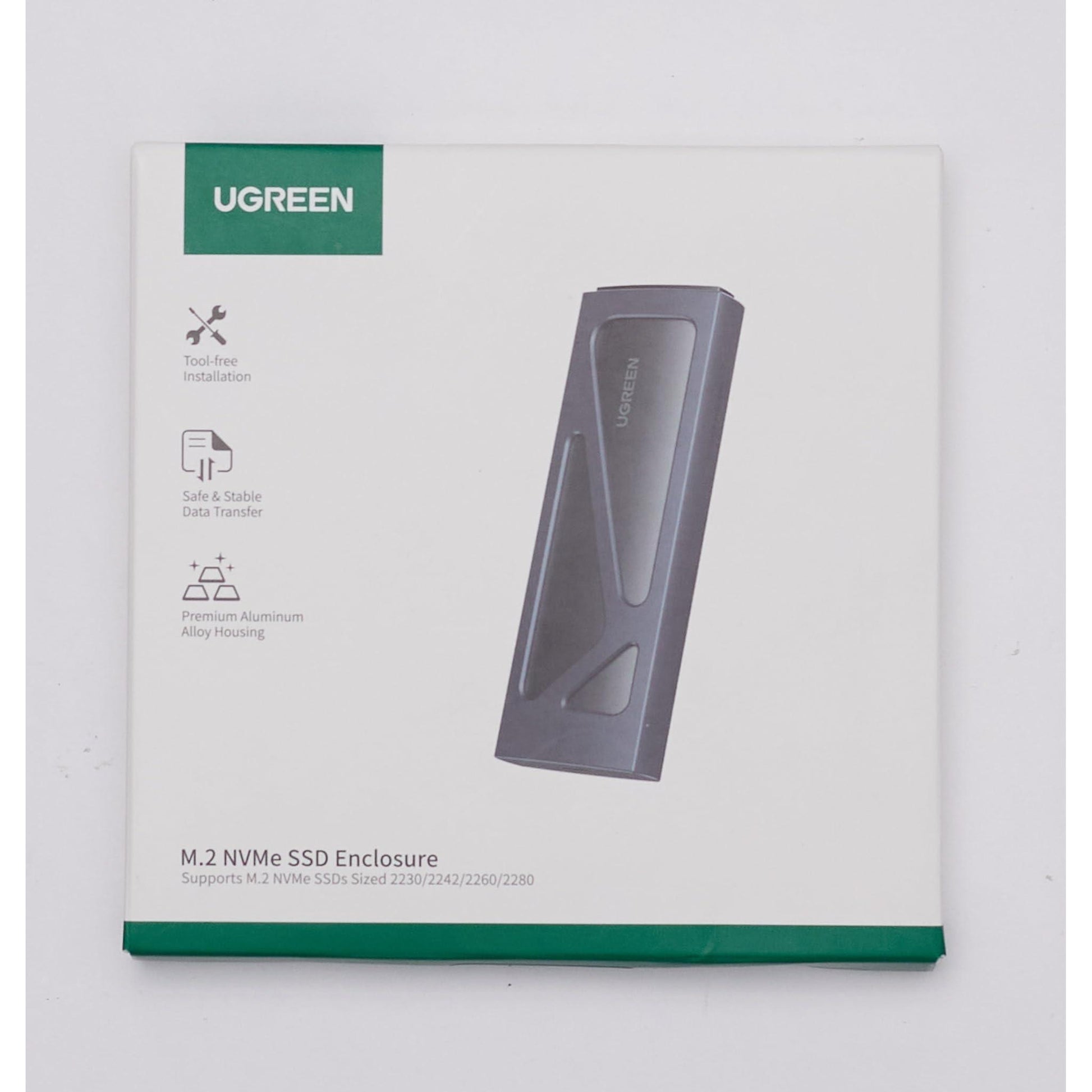 UGREEN M.2 Adapter NVMe SSD Harde Schijf Behuizing USB C 3.2 Gen 2 10Gbps UASP NVMe M.2 2230 2242 2260 2280 SSD NVME M2 Adapter met USB A naar C en USB C naar C Kabels (Zwart) - NLMAX