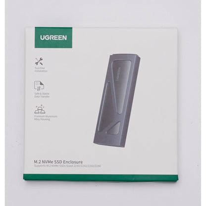 UGREEN M.2 Adapter NVMe SSD Harde Schijf Behuizing USB C 3.2 Gen 2 10Gbps UASP NVMe M.2 2230 2242 2260 2280 SSD NVME M2 Adapter met USB A naar C en USB C naar C Kabels (Zwart) - NLMAX