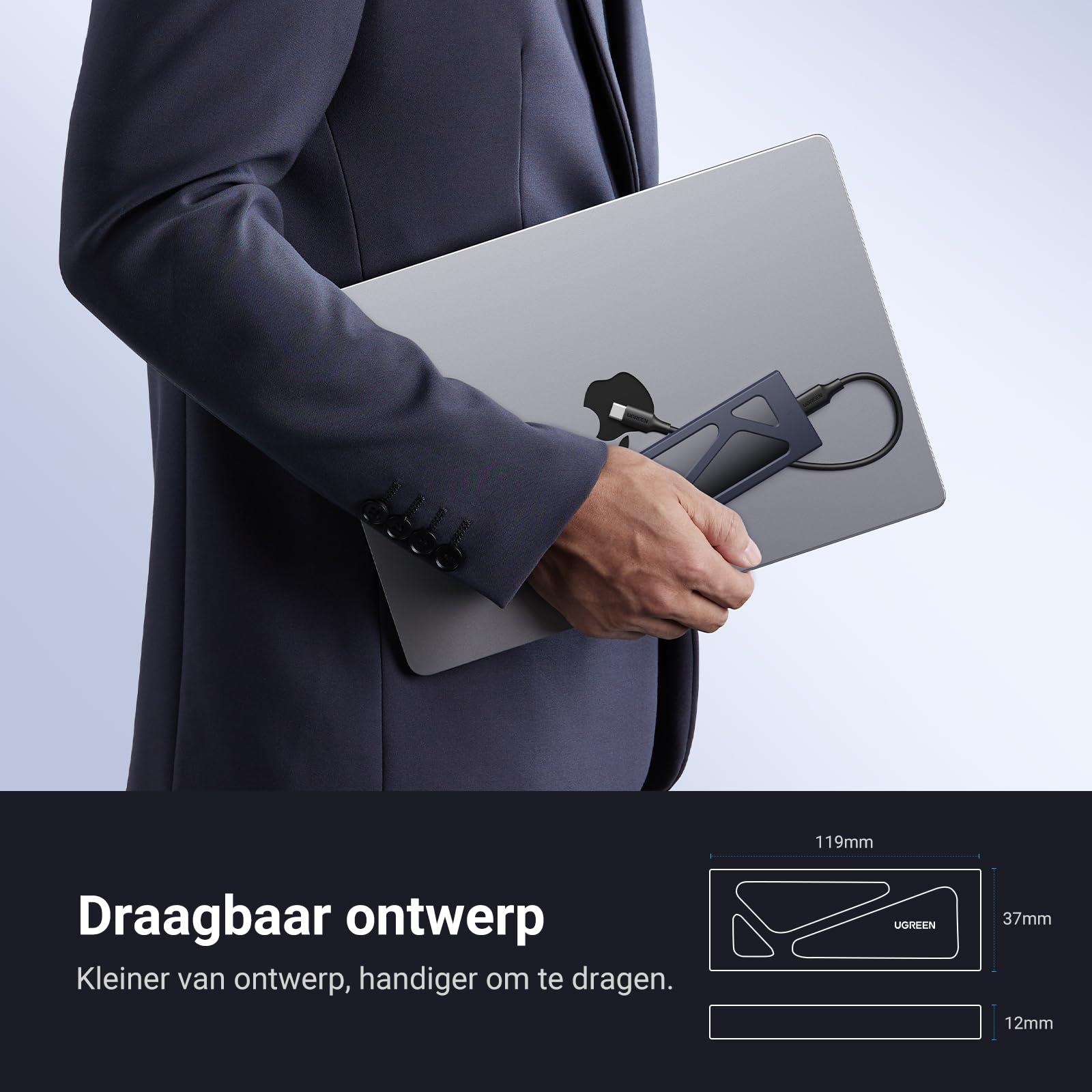 UGREEN M.2 Adapter NVMe SSD Harde Schijf Behuizing USB C 3.2 Gen 2 10Gbps UASP NVMe M.2 2230 2242 2260 2280 SSD NVME M2 Adapter met USB A naar C en USB C naar C Kabels (Zwart) - NLMAX