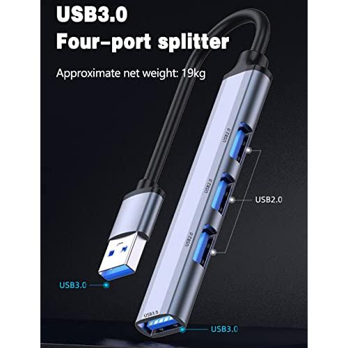 Unnderwiss USB-hub, 4-in-1 multipoort-adapter, met 1 USB 3.0-poort, USB-hub, 3 USB-poorten 2.0, voor notebooks, Macbook Pro, Windows en andere apparaten met USB-interface - NLMAX