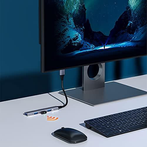 Unnderwiss USB-hub, 4-in-1 multipoort-adapter, met 1 USB 3.0-poort, USB-hub, 3 USB-poorten 2.0, voor notebooks, Macbook Pro, Windows en andere apparaten met USB-interface - NLMAX