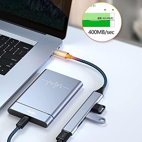 Unnderwiss USB-hub, 4-in-1 multipoort-adapter, met 1 USB 3.0-poort, USB-hub, 3 USB-poorten 2.0, voor notebooks, Macbook Pro, Windows en andere apparaten met USB-interface - NLMAX