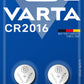 Varta batterijen Electronics CR2016 Lithium knoopcel verpakking met 2 stuks knoopcellen in originele blisterverpakking met 2 stuks - NLMAX