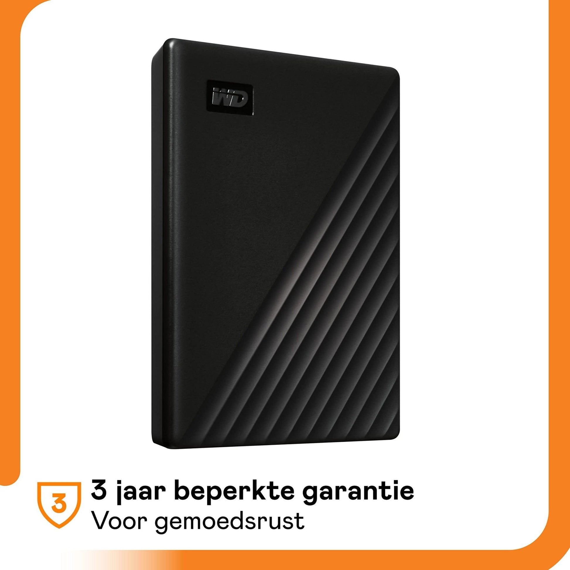 Western Digital WD My Passport Portable HDD USB 3.0 van 2 TB met software voor apparaatbeheer, back-up en wachtwoordbeveiliging - Zwart - Geschikt voor PC, Xbox en PS4 - NLMAX